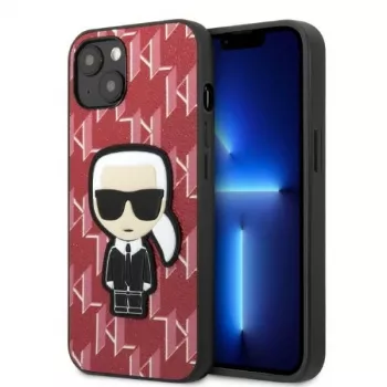Karl Lagerfeld KLHCP13MPMNIKPI Σκληρή θήκη για iPhone 13 / 14 6,1 inch κόκκινη Monogram Ikonik Patch