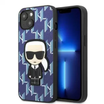 Karl Lagerfeld Σκληρή θήκη για iPhone 13/14/15 6,1 inch μπλε Monogram Ikonik Patch