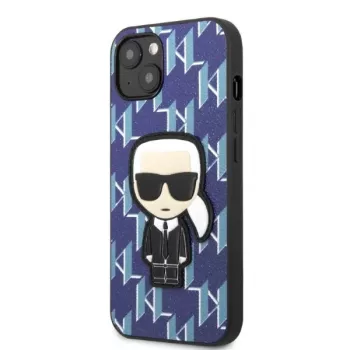 Karl Lagerfeld Σκληρή θήκη για iPhone 13/14/15 6,1 inch μπλε Monogram Ikonik Patch