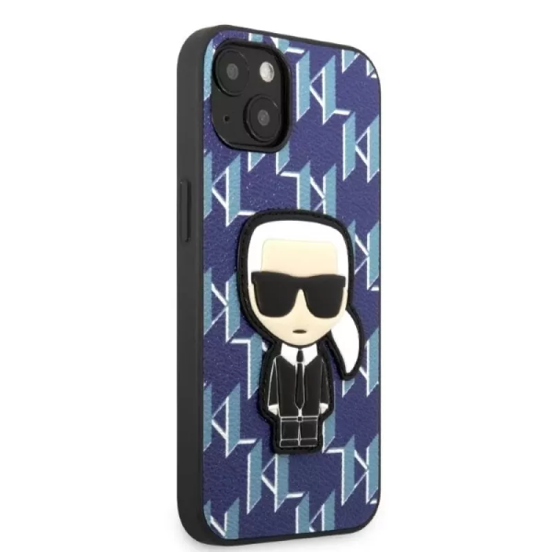 Karl Lagerfeld Σκληρή θήκη για iPhone 13/14/15 6,1 inch μπλε Monogram Ikonik Patch