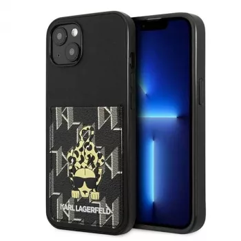 Karl Lagerfeld KF001284 Karlimals Σκληρή θήκη με θήκη καρτών για iPhone 13/14/15 6,1 inch μαύρη