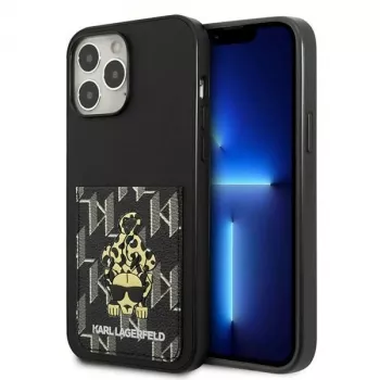 Karl Lagerfeld KLHCP13XCANCNK Σκληρή θήκη για iPhone 13 Pro Max 6,7 inch μαύρη Karlimals Cardslot
