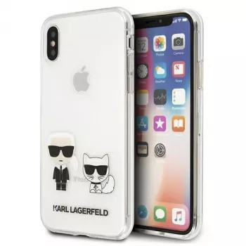 Karl Lagerfeld KLHCI65CKTR Σκληρή θήκη για Apple iPhone Xs Max, διαφανής, σχέδιο Karl & Choupette