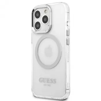 Guess GUHMP13LHTRMS Metal Outline MagSafe Σκληρή θήκη για iPhone 13 Pro / iPhone 13 6,1 inch - ασημί