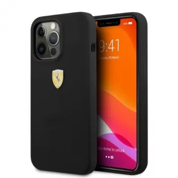 Ferrari FESSIHMP13LBK Σκληρή θήκη σιλικόνης για iPhone 13 Pro / 13 MagSafe μαύρη
