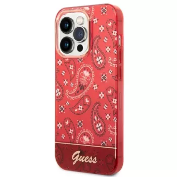 Guess GUHCP14LHGBNHR Σκληρή θήκη Bandana Paisley για Apple iPhone 14 Pro 6,1 inch κόκκινη