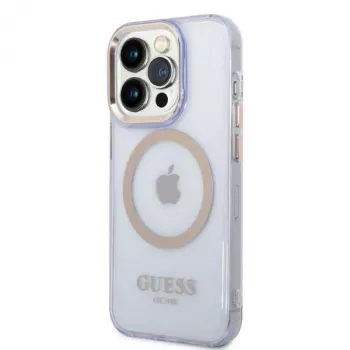 Guess Gold Outline Translucent Σκληρή θήκη για Apple iPhone 14 Pro 6,1 inch - μωβ