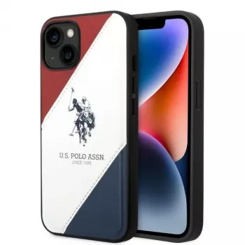 U.S. POLO ASSN. Tricolor Embossed Πίσω θήκη για Apple iPhone 14 Plus / 15 Plus 6,7 inch - λευκή