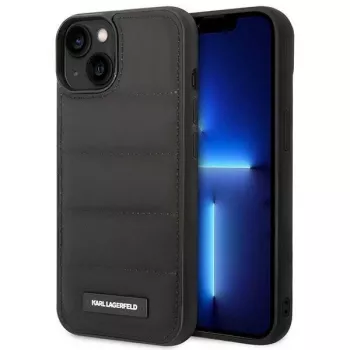 Karl Lagerfeld KLHCP14SPSQAK Puffy Elongated Logo Σκληρή θήκη για Apple iPhone 13/14/15 6,1 inch - μαύρη