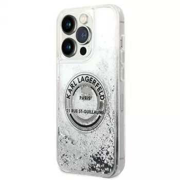 Karl Lagerfeld KLHCP14XLCRSGRS Liquid Glitter Σκληρή θήκη για Apple iPhone 14 Pro Max 6,7 inch ασημί