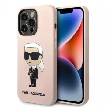 Karl Lagerfeld KLHCP14XSNIKBCP Ikonik Σκληρή θήκη σιλικόνης για iPhone 14 Pro Max 6,7 inch ροζ