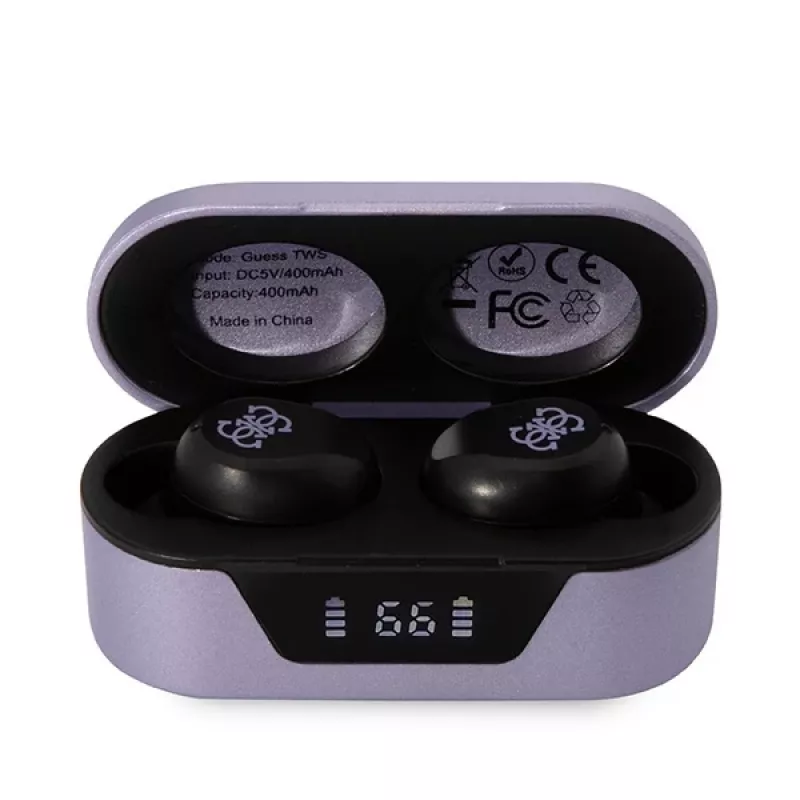 Guess GUTWST31EU True Wireless Stereo Ακουστικά Bluetooth 5.3 με θήκη φόρτισης - μωβ