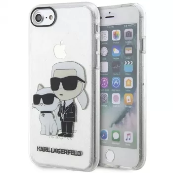 Karl Lagerfeld KLHCI8HNKCTGT Σκληρή θήκη για iPhone 7/8/SE 2020 / SE 2022 διαφανής Glitter Karl & Choupette