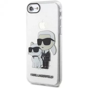 Karl Lagerfeld KLHCI8HNKCTGT Σκληρή θήκη για iPhone 7/8/SE 2020 / SE 2022 διαφανής Glitter Karl & Choupette