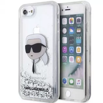 Karl Lagerfeld KLHCI8LNKHCH Σκληρή θήκη Glitter Karl Head για iPhone 7/8/SE 2020/SE 2022, ασημί