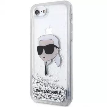 Karl Lagerfeld KLHCI8LNKHCH Σκληρή θήκη Glitter Karl Head για iPhone 7/8/SE 2020/SE 2022, ασημί
