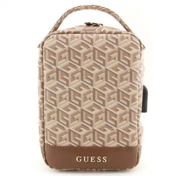 Guess GUHBHGCFSEW Τσάντα οργάνωσης καφέ GCube Stripe