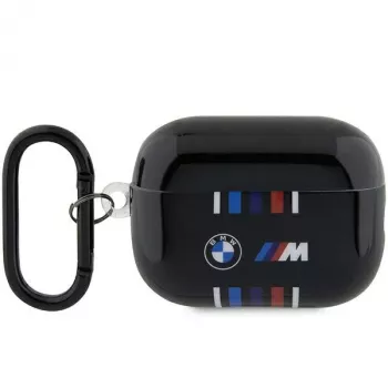 BMW AirPods Pro 2nd Generation Προστατευτικό κάλυμμα μαύρο με σχέδιο M-Stripe
