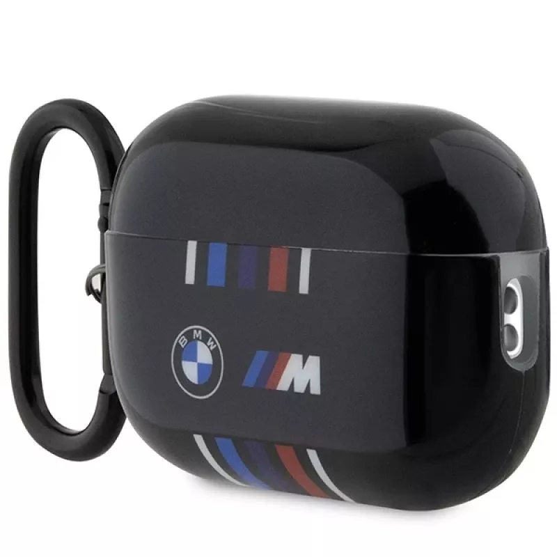 BMW AirPods Pro 2nd Generation Προστατευτικό κάλυμμα μαύρο με σχέδιο M-Stripe