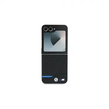 BMW Σκληρή θήκη Carbon Blue Line για Samsung Galaxy Z Flip6 / Z Flip7 FE - μαύρο