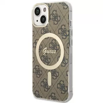 Guess GUHMP13MH4STW iPhone 13 / 14 / 15 6,1 inch καφέ σκληρή θήκη με MagSafe