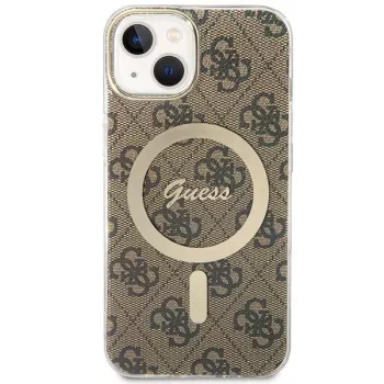 Guess GUHMP13MH4STW iPhone 13 / 14 / 15 6,1 inch καφέ σκληρή θήκη με MagSafe
