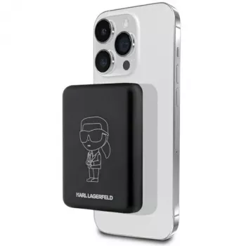 Karl Lagerfeld Ikonik MagSafe Ασύρματο Power Bank 3000mAh μαύρο