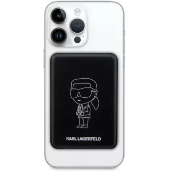 Karl Lagerfeld Ikonik MagSafe Ασύρματο Power Bank 3000mAh μαύρο