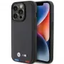 BMW Leather Stamp Tricolor Θήκη για iPhone 15 Pro 6,1 inch μαύρο