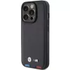 BMW Leather Stamp Tricolor Θήκη για iPhone 15 Pro 6,1 inch μαύρο