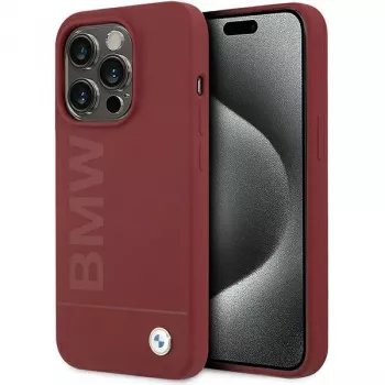 BMW M Collection Σκληρή θήκη σιλικόνης με MagSafe για Apple iPhone 15 Pro 6,1 inch κόκκινο Big Logo