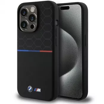 BMW M Σκληρή θήκη σιλικόνης Pattern MagSafe για Apple iPhone 15 Pro 6,1 inch - μαύρο