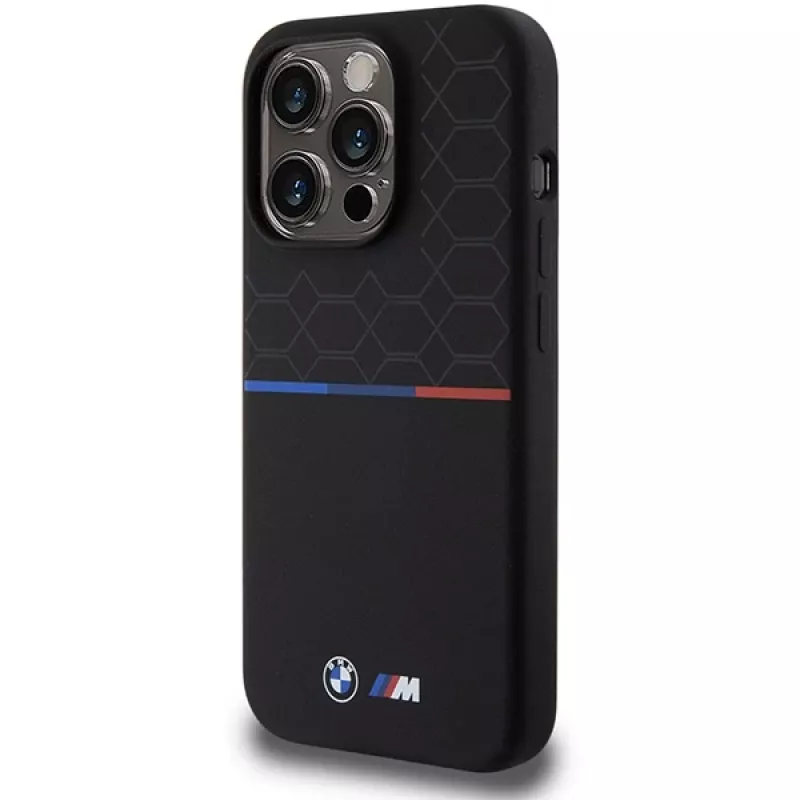 BMW M Σκληρή θήκη σιλικόνης Pattern MagSafe για Apple iPhone 15 Pro 6,1 inch - μαύρο