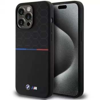 BMW M Σκληρή θήκη σιλικόνης Pattern MagSafe για iPhone 15 Pro Max 6,7 inch μαύρο