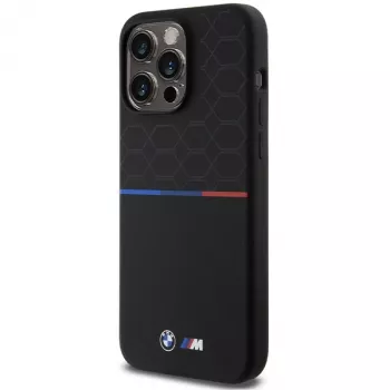 BMW M Σκληρή θήκη σιλικόνης Pattern MagSafe για iPhone 15 Pro Max 6,7 inch μαύρο