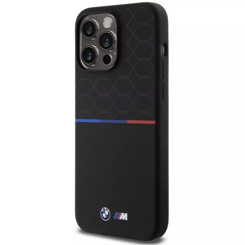 BMW M Σκληρή θήκη σιλικόνης Pattern MagSafe για iPhone 15 Pro Max 6,7 inch μαύρο