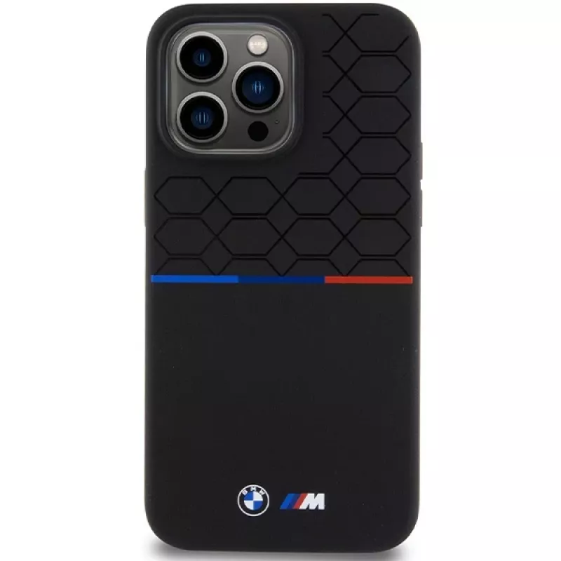 BMW M Σκληρή θήκη σιλικόνης Pattern MagSafe για iPhone 15 Pro Max 6,7 inch μαύρο