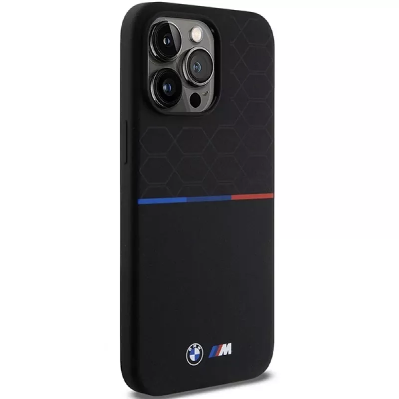 BMW M Σκληρή θήκη σιλικόνης Pattern MagSafe για iPhone 15 Pro Max 6,7 inch μαύρο