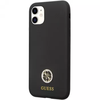 Guess GUHCN614DGPK Σκληρή θήκη σιλικόνης Logo Strass 4G πίσω κάλυμμα για Apple iPhone 11 / Xr 6,1 inch μαύρο