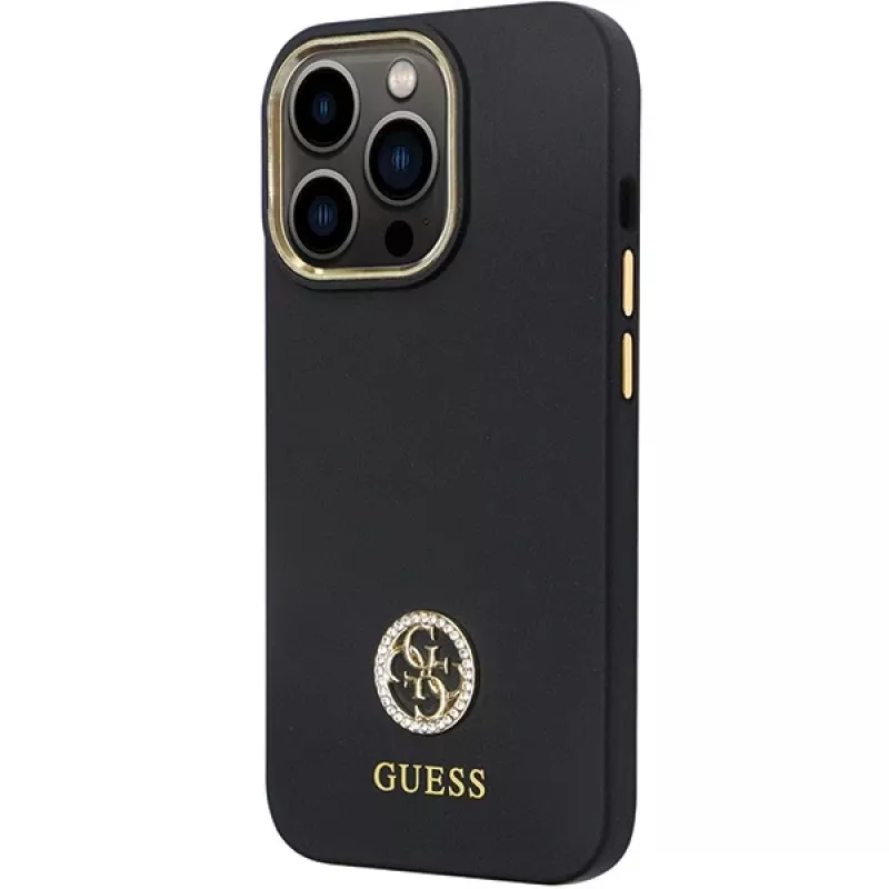 Guess GUHCP13LM4DGPK iPhone 13 Pro / 13 σκληρή θήκη σιλικόνης Logo Strass 4G μαύρο