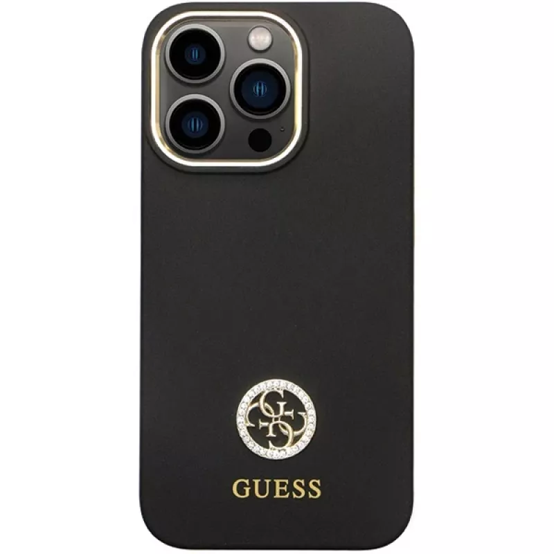 Guess GUHCP13LM4DGPK iPhone 13 Pro / 13 σκληρή θήκη σιλικόνης Logo Strass 4G μαύρο