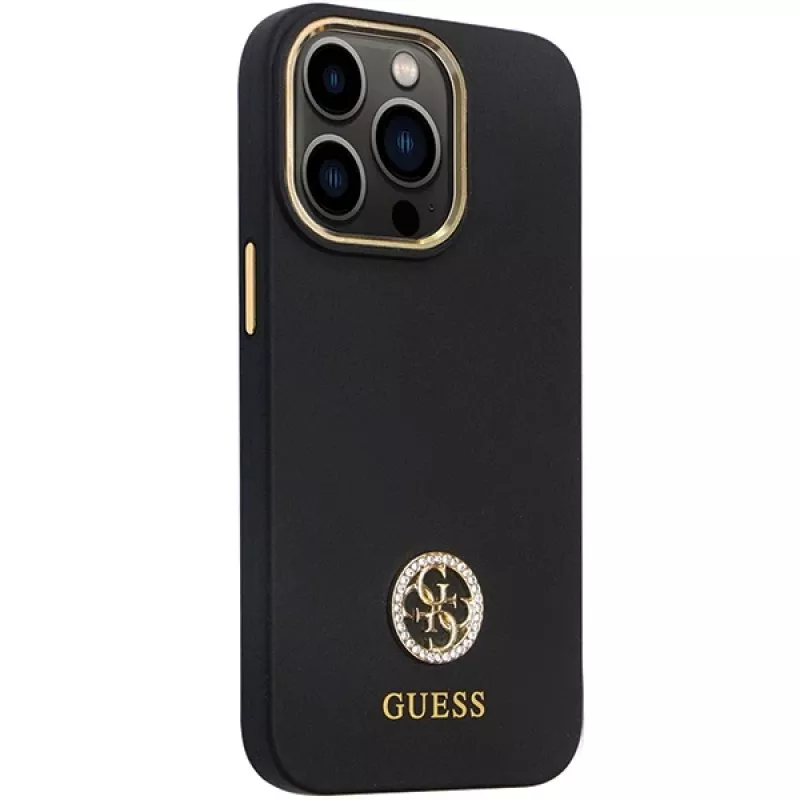 Guess GUHCP13LM4DGPK iPhone 13 Pro / 13 σκληρή θήκη σιλικόνης Logo Strass 4G μαύρο