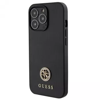 Guess GUHCP13LPS4DGPK Σκληρή θήκη για Apple iPhone 13 Pro 6,1 inch μαύρο στρας μεταλλικό λογότυπο