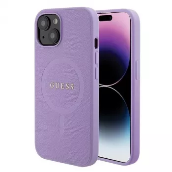 Guess GUHMP15MPSAHMCU Saffiano MagSafe Σκληρή θήκη για iPhone 15 Plus / 14 Plus 6,7 inch - μοβ