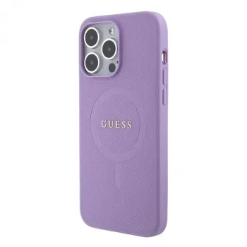 Guess GUHMP15LPSAHMCU Saffiano MagSafe Σκληρή θήκη για Apple iPhone 15 Pro 6,1 inch - μοβ
