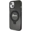 Guess GUHMP14SHRSGSK iPhone 14 / 15 / 13 6,1 inch Μαύρη Θήκη με Ring Stand Script Glitter MagSafe