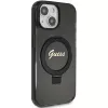 Guess GUHMP14SHRSGSK iPhone 14 / 15 / 13 6,1 inch Μαύρη Θήκη με Ring Stand Script Glitter MagSafe