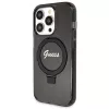 Guess GUHMP14LHRSGSK iPhone 14 Pro 6,1 inch Θήκη με Ring Stand Script Glitter MagSafe Μαύρο