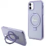 Guess GUHMN61HRSGSU iPhone 11 / XR 6,1 inch Μωβ Θήκη με Ring Stand Script Glitter MagSafe
