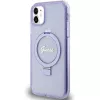 Guess GUHMN61HRSGSU iPhone 11 / XR 6,1 inch Μωβ Θήκη με Ring Stand Script Glitter MagSafe